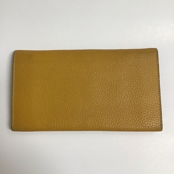 Peter Kent Pebbled Leather Clutch Wallet Yellow Gold Snap Close Zip Buenos Aires - Picture 2 of 16